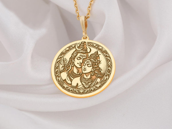 This Shiva and Parvati Love Couple Necklace symbolizes eternal love and divine union, featuring intricate designs inspired by Hindu deities. it&#39;s a meaningful spiritual jewelry piece for couples, representing balance, devotion, and unity.