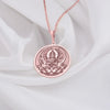 Rose Gold Chandra Necklace, Rose Gold Moon God Pendant, Rose Gold Lunar Deity Necklace, Hindu Moon Jewelry, Solid Rose Gold Chandra Pendant, Rose Gold Soma Necklace, Astrological Rose Gold Pendant, Rose Gold Celestial Necklace,