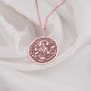 Rose gold Annapurna Devi necklace inspired by the Indian goddess of nourishment. Handcrafted with intricate details, this pendant is a symbol of spirituality, abundance, and elegance, perfect for gifting or personal expression in a unique style.