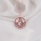 Rose Gold Plated Rhea Necklace, inspired by Greek mythology and embodying the essence of motherhood and fertility. Perfect for unique and meaningful gifts.