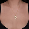 14K Gold & 925 Sterling Silver Ace of Hearts Charm Necklace,