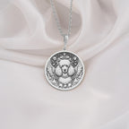 925 Sterling Silver Poodle Angel Dog Medallion showcasing beloved elegant breed with angel wings and heavenly halo. Detailed memorial coin pendant with curly coat and celestial stars. Premium Poodle loss jewelry symbolizing eternal love.