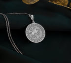 14K Solid Gold Odin Charm Necklace, Odin Silver Pendant, Rose Gold Odin Necklace, Celtic Jewelry, Wotan Medallion, Raven Talisman, Celt Gift