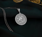14K Solid Gold Odin Charm Necklace, Odin Silver Pendant, Rose Gold Odin Necklace, Celtic Jewelry, Wotan Medallion, Raven Talisman, Celt Gift