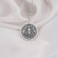 925 Sterling Silver Freya Norse Goddess Medallion showcasing Viking deity with winged headdress. Detailed pagan coin pendant with flowing hair and mystical symbols. Premium Nordic jewelry symbolizing feminine power and warrior spirit.