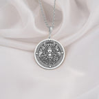 925 Sterling Silver Freya Norse Goddess Medallion showcasing Viking deity with winged headdress. Detailed pagan coin pendant with flowing hair and mystical symbols. Premium Nordic jewelry symbolizing feminine power and warrior spirit.
