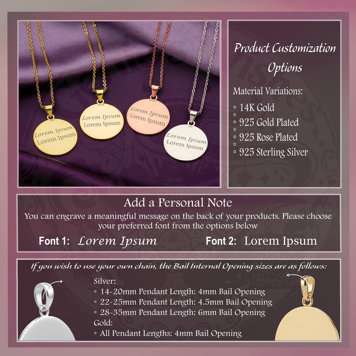 Angel Dog Samoyed Medallion | 14K Gold & Silver Options - Pet Memorial Rainbow Bridge Charm - Image 2