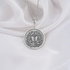 silver Scales of Justice Necklace, personalized with initials or date. Ideal lawyer gift, symbolizes justice, balance, law, equality. Perfect for judges, advocates, law graduates, and Libra zodiac
