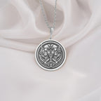 Gemini Zodiac Medallion Medallion Necklaces 925 925 Sterling Silver engraved circular pendant with classical design necklace