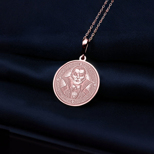 14K Solid Gold Count Dracula Pendant, Count Dracula Silver Charm Pendant, Dracula jewelry, Dracula Vampire Men/Women Charm Necklace