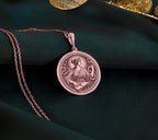 Rose Gold Plated Greek Goddess Metis Necklace with a detailed pendant design. Inspired by mythology, this piece makes a thoughtful gift for women who love feminine, elegant, and unique handcrafted jewelry.
