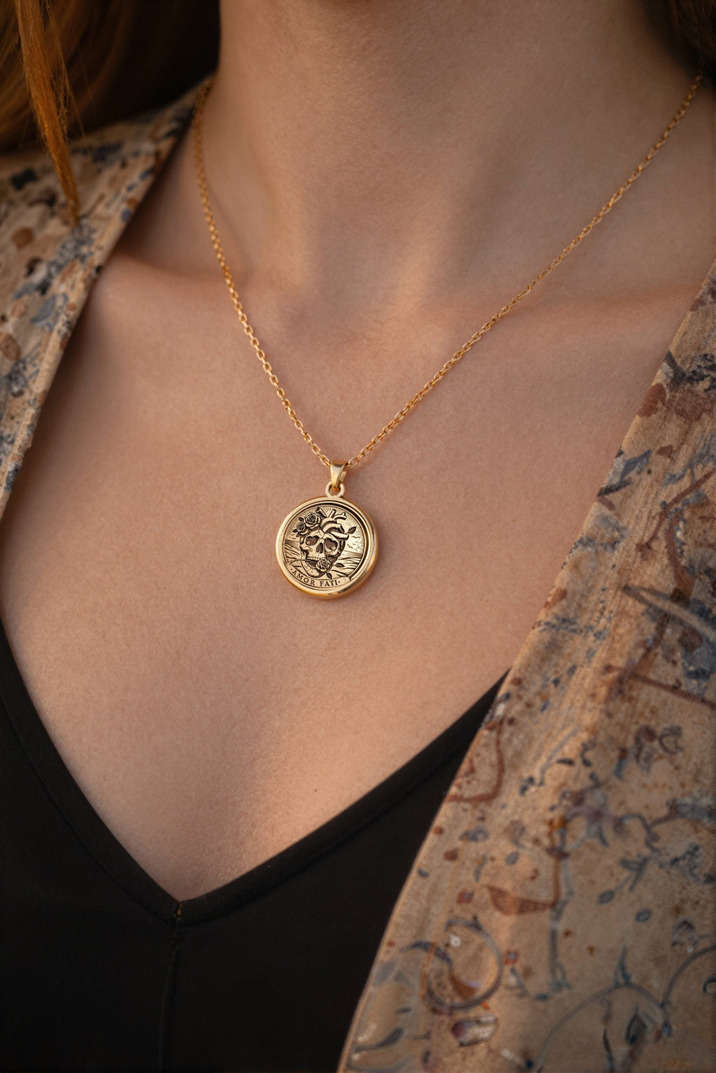 925 sterling silver Amor Fati pendant, embodying resilience and acceptance. Lightweight and dainty, ideal for layering. A timeless, unique gift for those valuing elegance, stoic wisdom, and boho style, perfect for everyday wear.