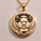 925 Sterling Silver Poodle Angel Pendant with detailed memorial design. Handcrafted silver coin charm featuring beloved curly-coated breed with wings, halo and celestial elements. Rainbow bridge jewelry celebrating eternal bond.