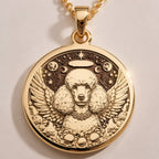 Angel Poodle Dog Medallion Pendant | 14K Gold & Silver Options - Pet Memorial Rainbow Bridge Guardian - Image 2