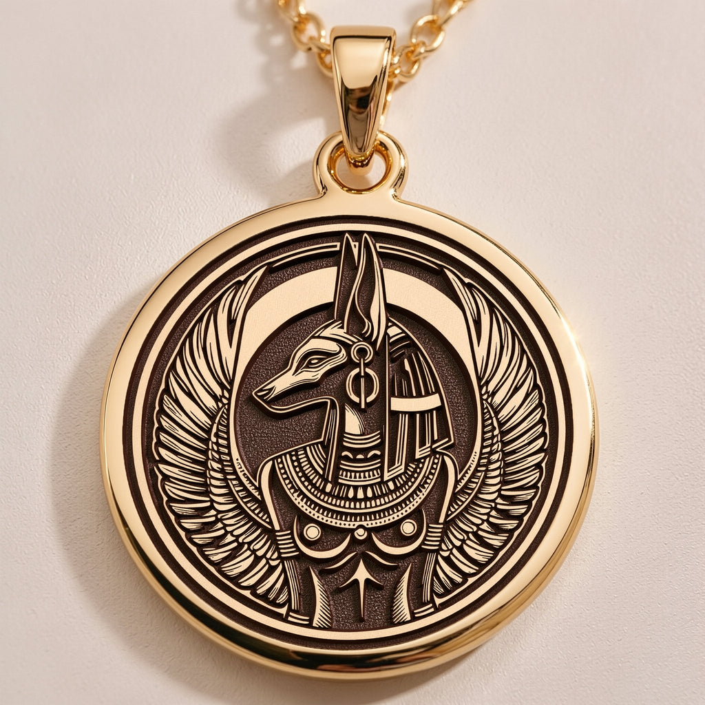 Anubis Jackal Head Necklace | 14K Gold & Silver Options - Ancient Mythology Protection Talisman - Image 2