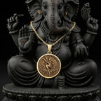 Apsara Dancer Celestial Nymph Pendant Pendants 14K 14K Gold Plated round pendant with mythological figure design necklace