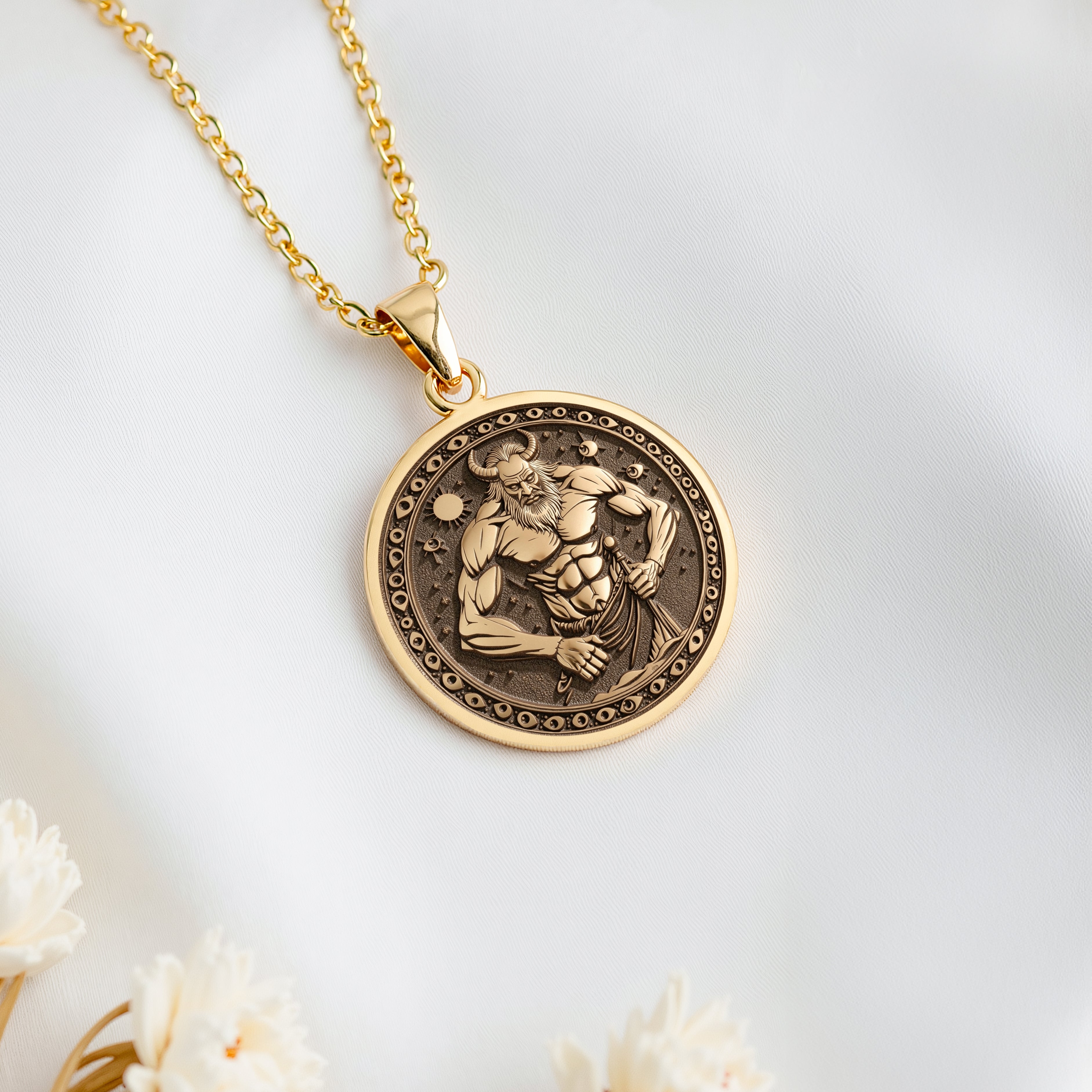 Argus Panoptes All-Seeing Giant Pendant | Silver & Plated Options - Ancient Mythology Protection Talisman