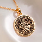 Goddess of the Hunt Artemis Pendant | 14K Solid Gold - Ancient Mythology Protection Talisman