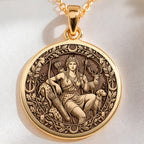 Goddess of the Hunt Artemis Pendant | 14K Solid Gold - Ancient Mythology Protection Talisman