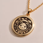 Rose Gold Plated Astronaut Squirrel Necklace with a whimsical celestial design. A stunning accessory for dreamers and animal lovers.