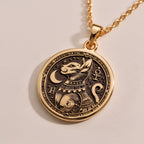 Rose Gold Plated Bastet Pendant Necklace, portraying the Egyptian Cat Goddess. A delicate and meaningful amulet, blending mythology with elegance, making it an ideal unisex jewelry piece for lovers of symbolic designs and unique gifts.