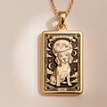 A polished 14K solid gold Beagle medallion. This fine pet jewelry represents the breed's joyful spirit, a perfect dog lover gift.