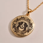 A custom rose gold plated Dog Lover tarot necklace. This piece is a perfect gift, celebrating the noble heart of the Bernese Mountain Dog.
