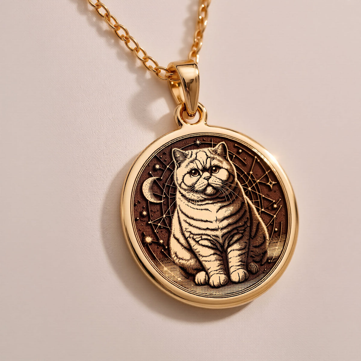 A striking 925 sterling silver British Shorthair charm. The art shows the "teddy bear" cat, a meaningful piece of witchy jewelry for her.