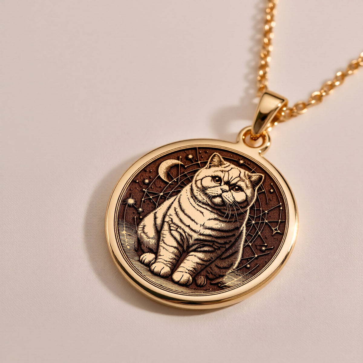 A personalized 925 sterling silver British Shorthair necklace. This gift celebrates the peaceful spirit of the breed, a cherished pet memorial keepsake.
