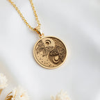 14K solid gold Butterfly Yin Yang Celestial Pendant: round  butterfly yin yang celestia...