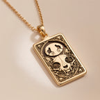 Cat Skull Gothic Pendant in 14K Solid Gold 14mm — detail view — Shop Luminous Luxury Crafts
