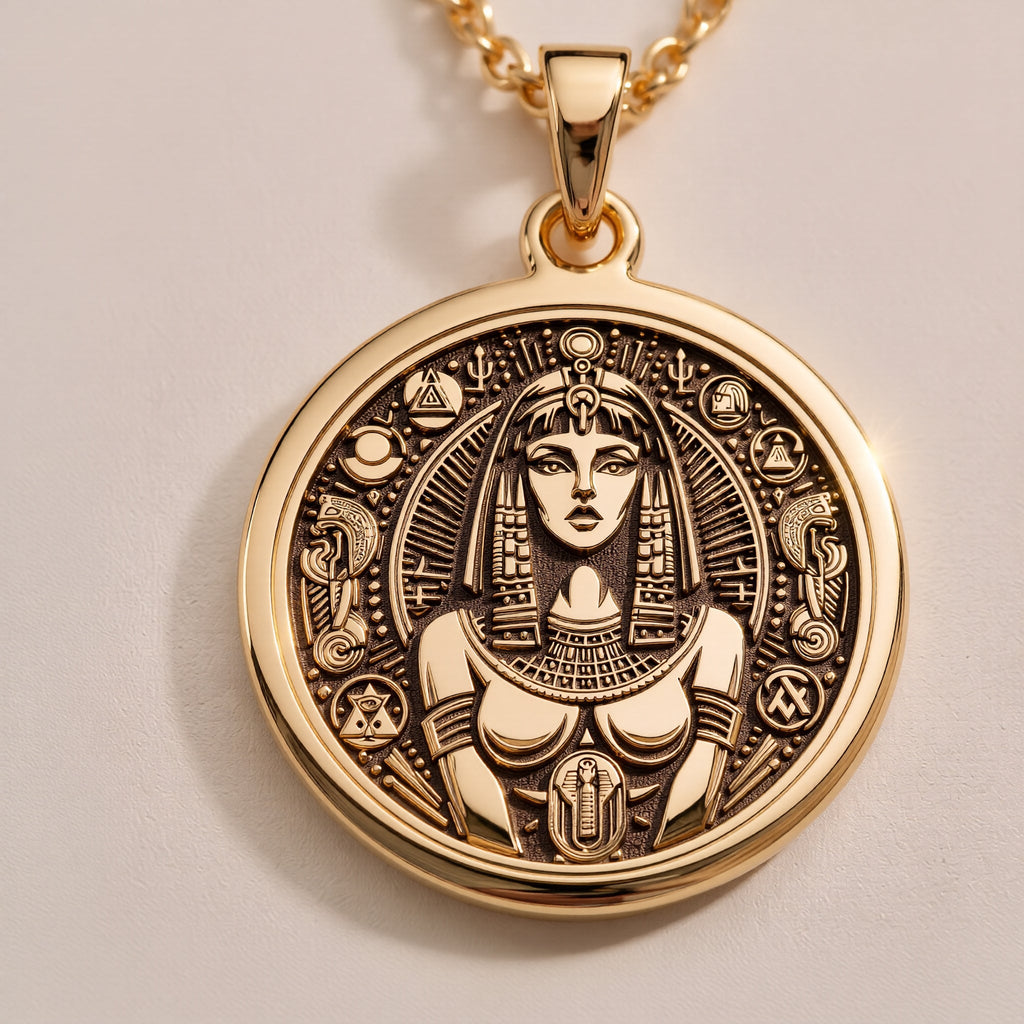 Cleopatra Pendant Necklaces 925 925 Sterling Silver sterling silver portrait pendant with intricate tribal detailing necklace