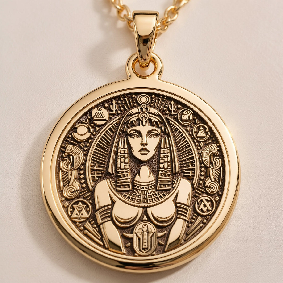 Cleopatra Pendant Necklaces 925 925 925 Sterling Silver or Gold plated round pendant with custom script engraving necklace