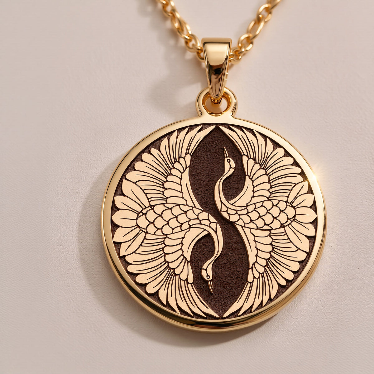 Crane Necklace: with yin yang crane gift crane pendant talisman amulet amulet - View 214