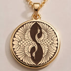 Crane Necklace: with yin yang crane gift crane pendant talisman amulet amulet - View 48