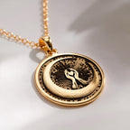 Crescent Moon Celestial Pendant | 14K Solid Gold - Spiritual Protection Astronomy Lover