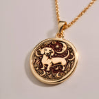 Dachshund Dog Pendant Necklace Necklaces 925 925 Sterling Silver dog and crescent moon pendant necklace with intricate scrollwork