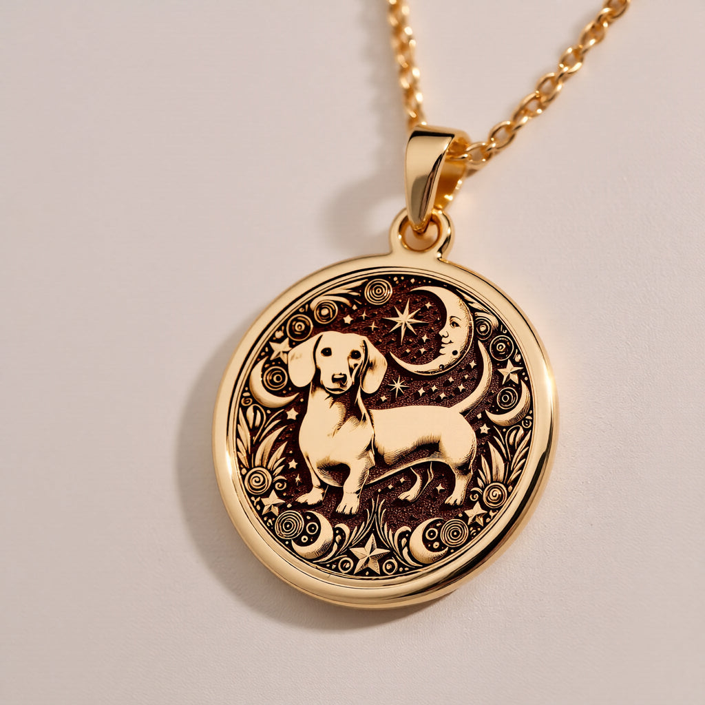 Dachshund Dog Pendant Necklace Necklaces 925 925 Sterling Silver dog pendant with ornate scrollwork necklace