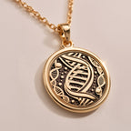DNA Double Helix Science Pendant Necklaces 14K Rose 14K 14K Rose Gold Plated pendant necklace with intricate swirling vine scrollwork design.