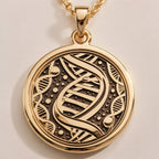 DNA Double Helix Science Pendant | 14K Gold & Silver Options - Biology Genetics Gift for Students & Researchers - Image 2