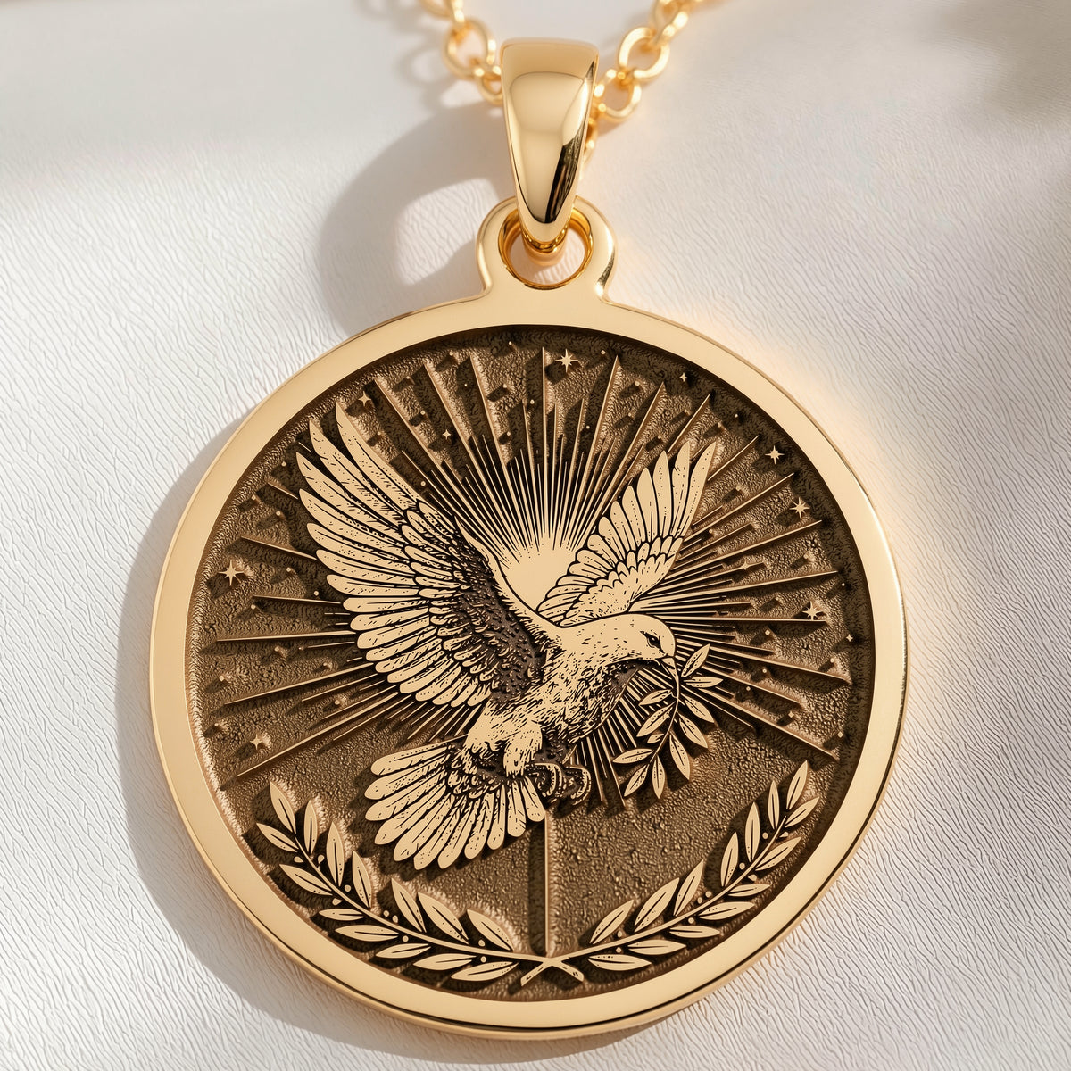 Heiliger Geist Taube Friedensvogel Anhänger | Silber & vergoldete Optionen - Spiritueller Schutz Christlicher Schmuck