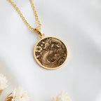 Japanese Dragon Ryu Symbol Pendant | 14K Solid Gold - Mythology Protection Talisman
