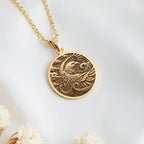 Eagle Totem Coin Necklace Necklaces 14K 14K Gold Plated eagle pendant necklace with circular design