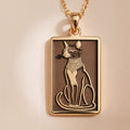 Bastet Goddess Cat Pendant Necklace - 14K Solid Gold
