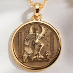 Underworld Queen Ereshkigal Pendant | 14K Solid Gold - Ancient Mythology Protection Talisman