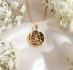 Esmeralda Coin Pendant Necklace | 14K Solid Gold - Ancient Mythology History Buff Gift