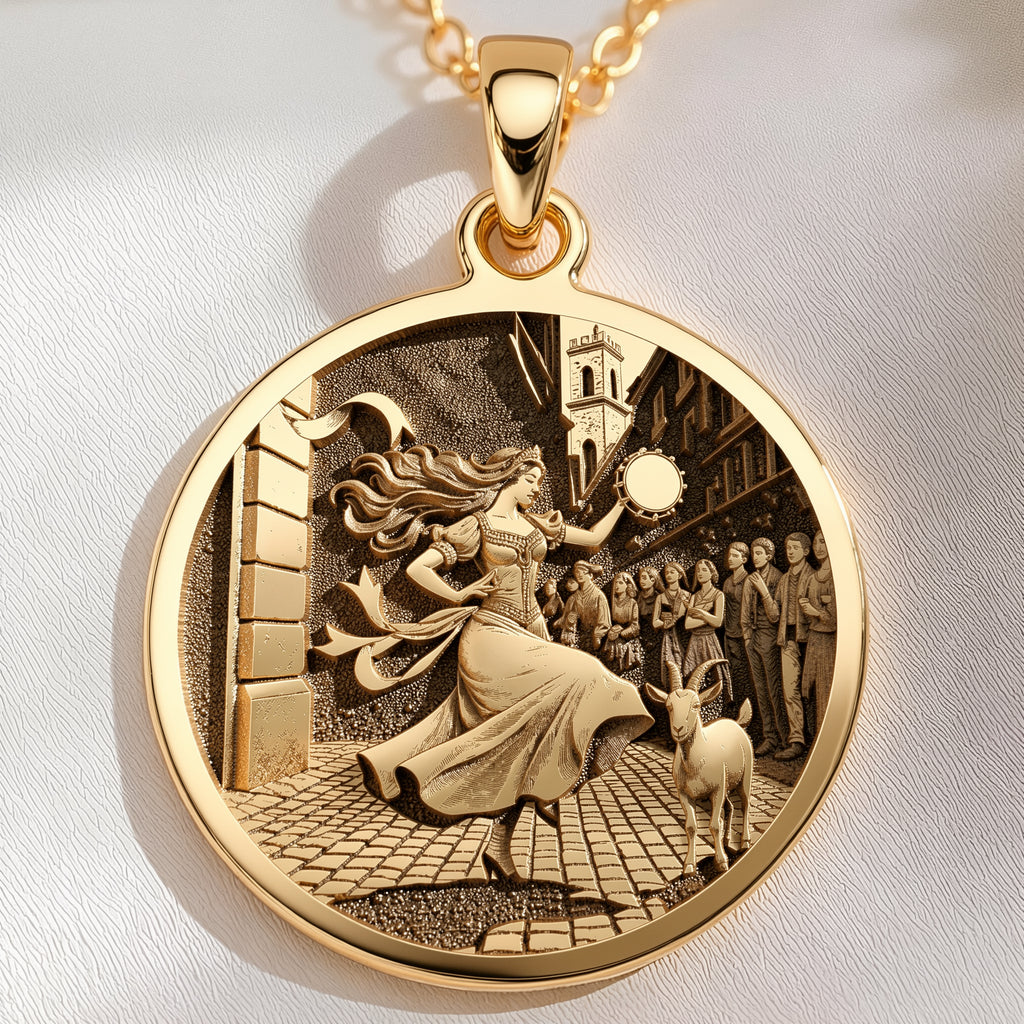 Esmeralda Coin Pendant Necklace | 14K Solid Gold - Ancient Mythology History Buff Gift