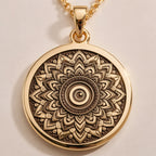 Sacred Mandala Evil Eye Necklace | 14K Gold & Silver Options - Spiritual Protection Geometry Charm - Image 2