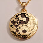 14K solid gold Celestial Sun Moon Yin Yang Pendant: round  celestial sun moon yin yang ...
