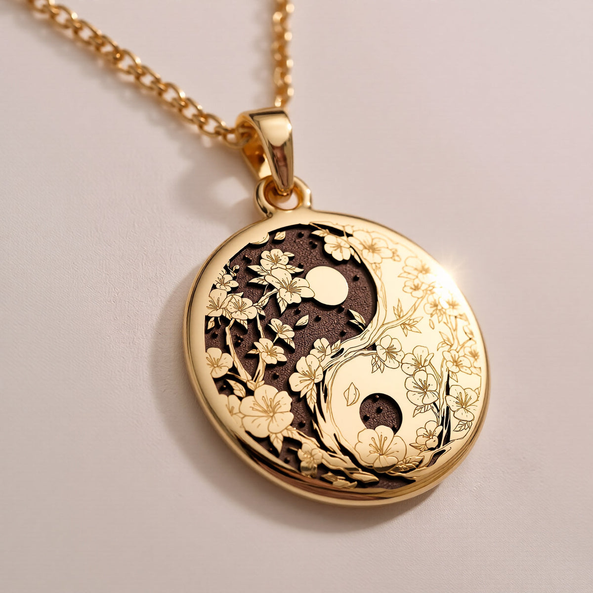 14K solid gold Celestial Sun Moon Yin Yang Pendant: round  celestial sun moon yin yang ...